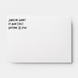 White Plain Simple A6 4x6 Return Address Envelopes