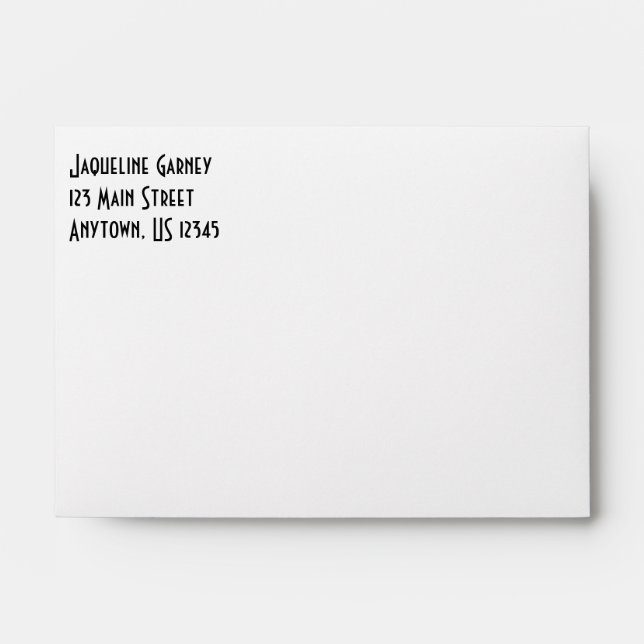 White Plain Simple A6 4x6 Return Address Envelopes (Front)