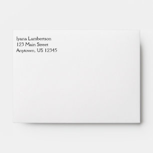 White Plain Simple A6 4x6 Return Address Envelopes