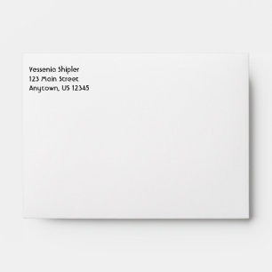 White Plain Simple A6 4x6 Return Address Envelopes