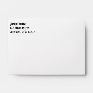 White Plain Simple A6 4x6 Return Address Envelopes