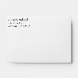 White Plain Simple A6 4x6 Return Address Envelopes
