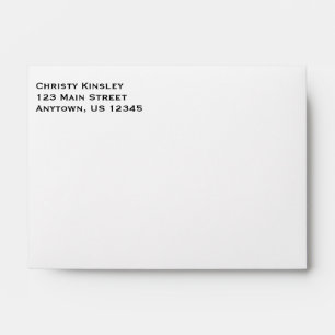 White Plain Simple A6 4x6 Return Address Envelopes