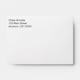 White Plain Simple A6 4x6 Return Address Envelopes