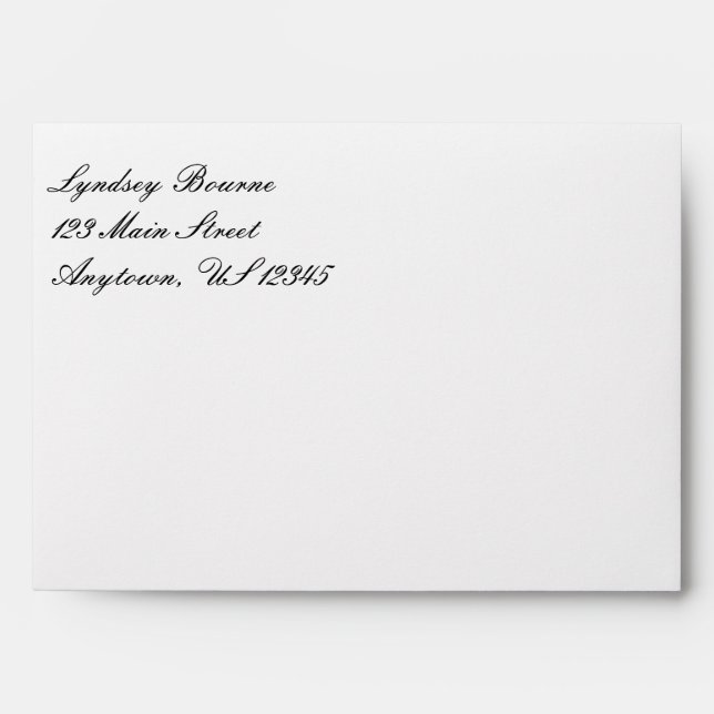 White Plain Simple A7 5x7 Return Address Envelopes (Front)
