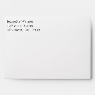 White Plain Simple A7 5x7 Return Address Envelopes