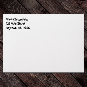 White Plain Simple A7 5x7 Return Address Envelopes