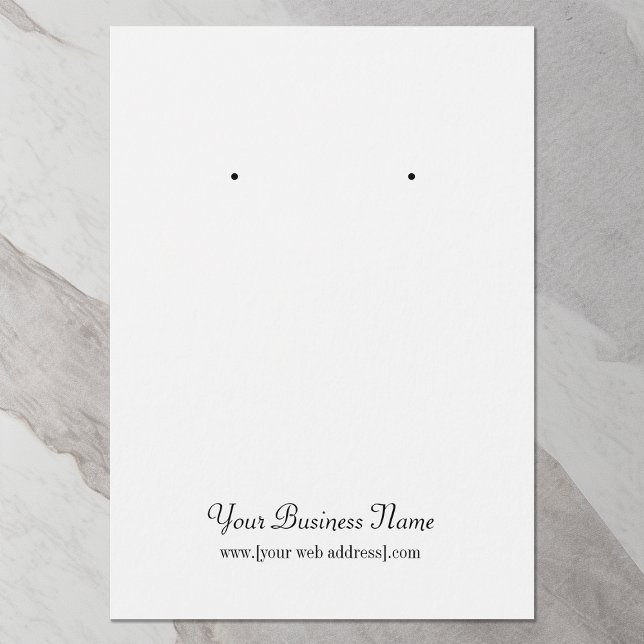 White Plain Simple Custom Earring Card (Creator Uploaded)