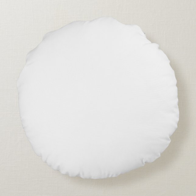 White Plain Solid Colour Round Pillow (Back)