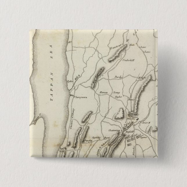 White Plains and Weapons 2 Inch Square Button (Front)