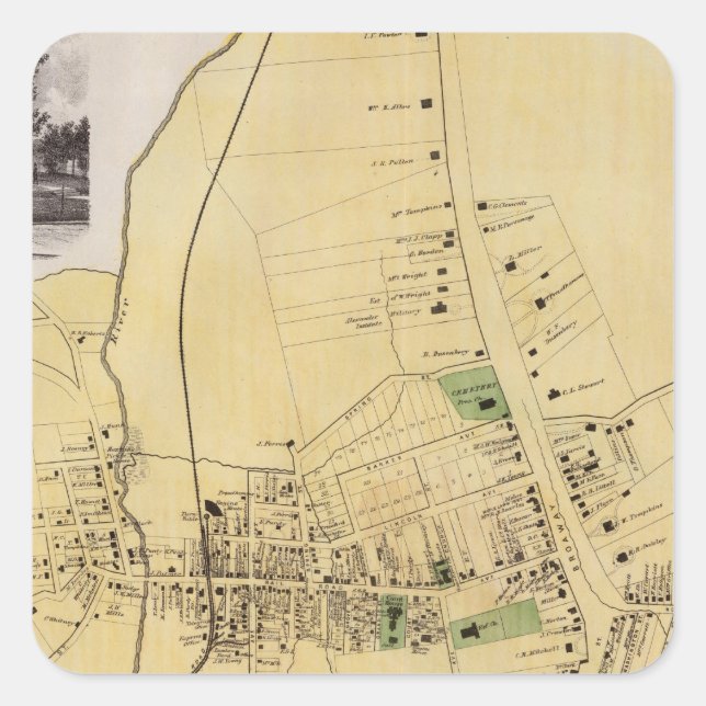 White Plains, NY Square Sticker (Front)