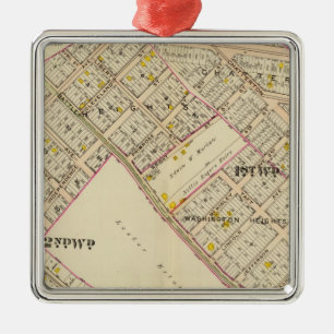 White Plains wards 1-2, New York Metal Ornament