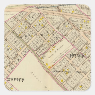 White Plains wards 1-2, New York Square Sticker
