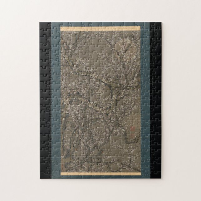 White Plum Blossoms and Moon - Itō Jakuchū Art Jigsaw Puzzle (Vertical)