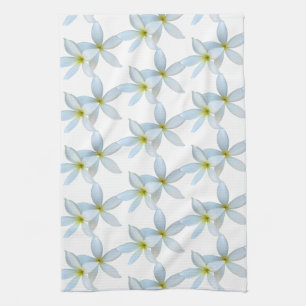 White Plumeria Blooms Kitchen Towel