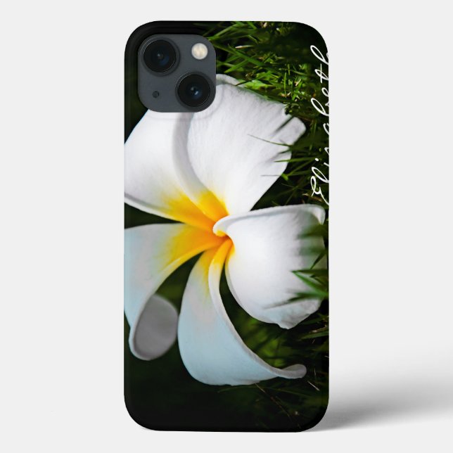 White Plumeria Frangipani Hawaii Flower Case-Mate iPhone Case (Back)