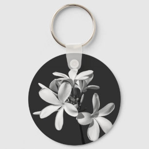 White Plumeria in full bloom Keychain