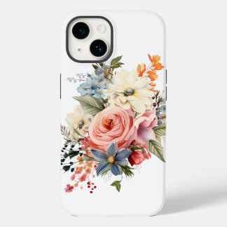 White pocket phone with a bouquet of roses Case-Mate iPhone 14 case