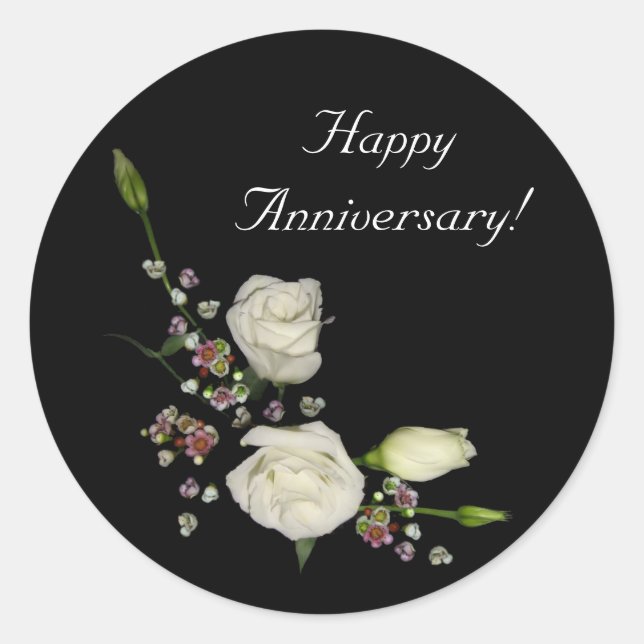 White poem 2 classic round sticker (Front)