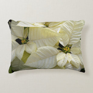 White Poinsettia Accent Pillow