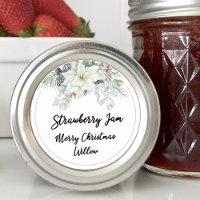 White Poinsettia Blank Homemade Mason Jar
