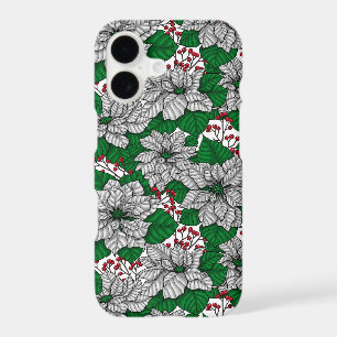 White poinsettia, Christmas pattern
