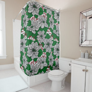 White poinsettia, Christmas pattern