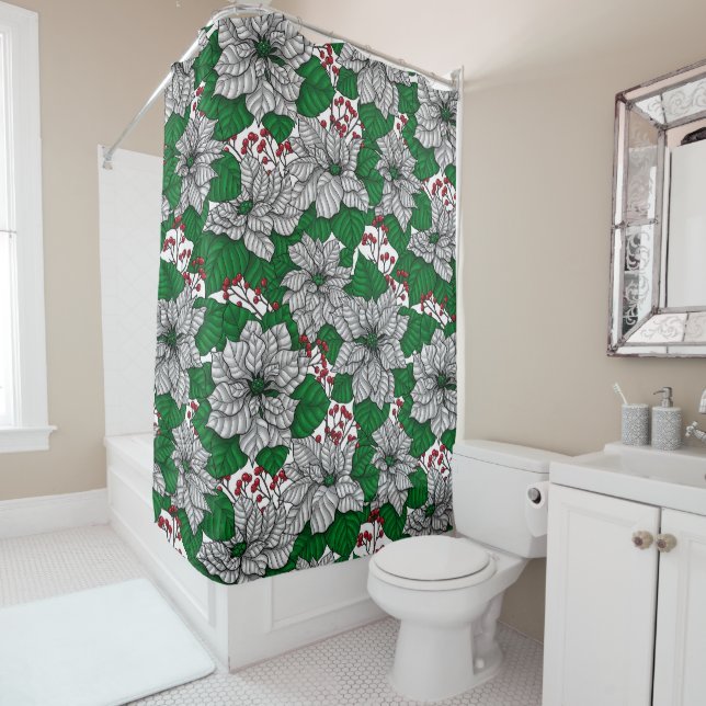White poinsettia, Christmas pattern (In Situ)