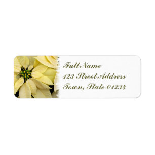 White Poinsettia Mailing Label