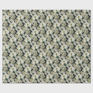 White Poinsettia Wrapping Paper