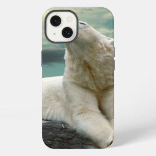 White Polar Bear Hunter on rock iPhone 13 Case