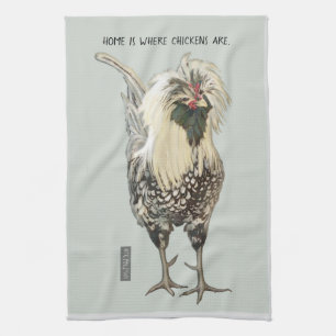 White Polish Rooster  ©TRFORSMAN Kitchen Towel