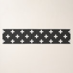 White polka crosses on black scarf<br><div class="desc">White polka crosses on black</div>