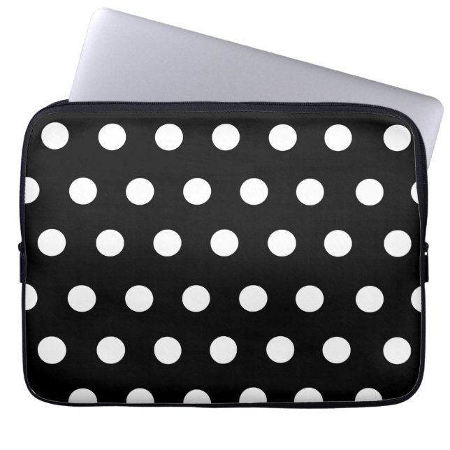 White Polka Dot Electronics Bag (Front)