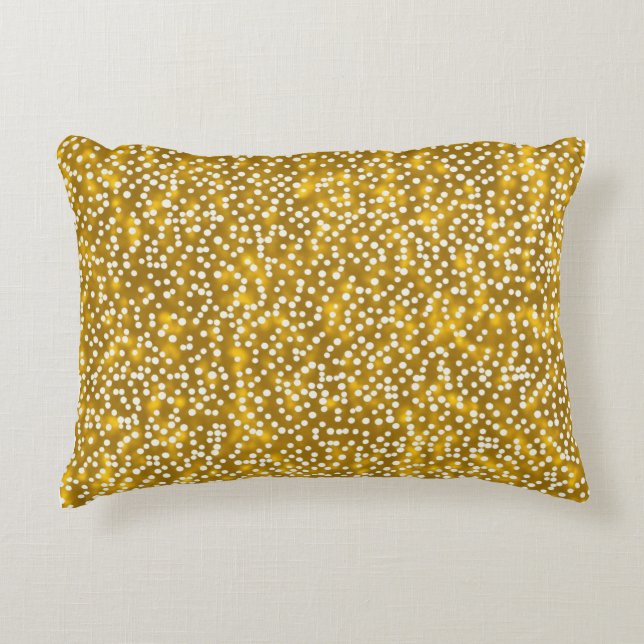 White polka dot impression  accent pillow (Front)