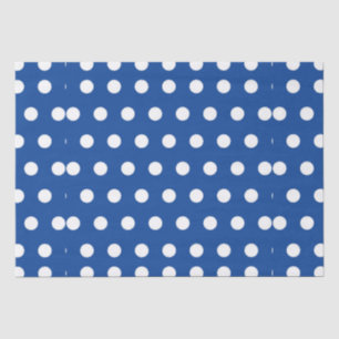White Polka Dot on Blue Background   Tissue Paper