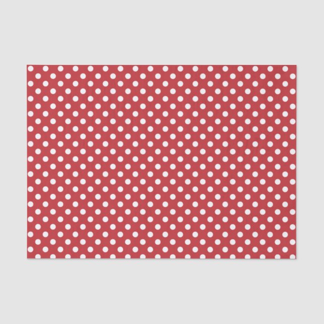 White Polka Dot on Dark Red Tissue Paper (Front)