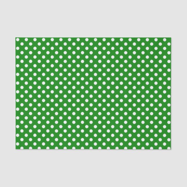 White Polka Dot on Green Tissue Paper (Front)
