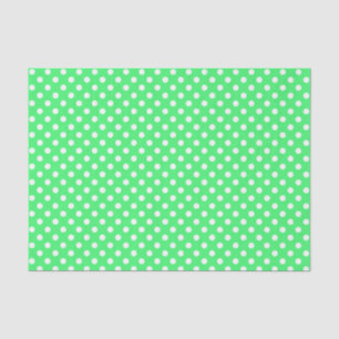 White Polka Dot on Light Green Tissue Paper