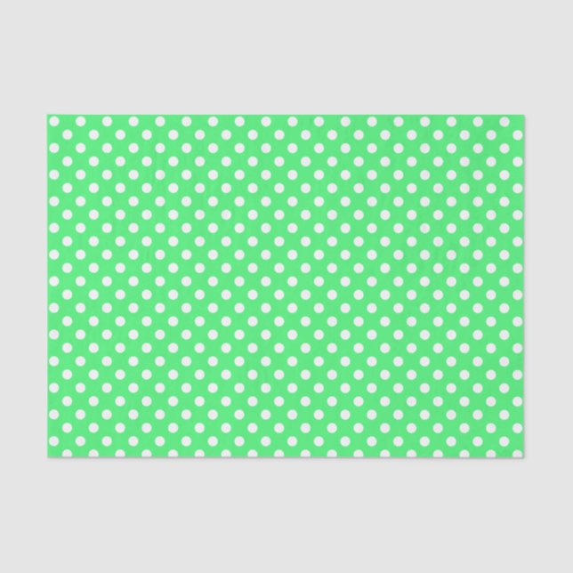 White Polka Dot on Light Green Tissue Paper (Front)