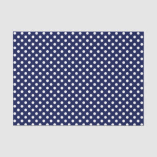 White Polka Dot on Navy Blue Tissue Paper