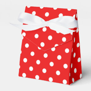 White Polka Dot on Red Favor Box