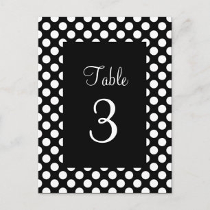 White Polka Dot Table Number Postcard