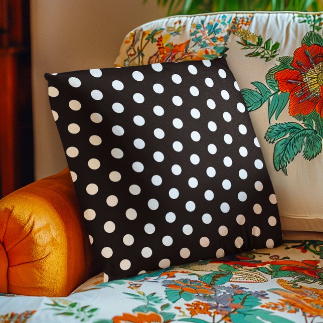 White Polka Dot Throw Pillow (White Polka Dot Throw Pillow)