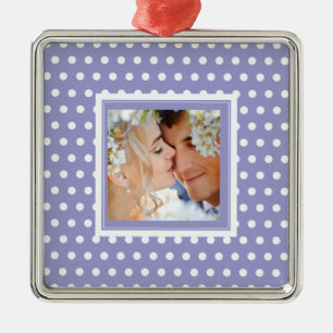 White Polka dots: Any background colour Metal Ornament