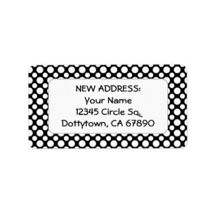White Polka Dots Custom New Address Label