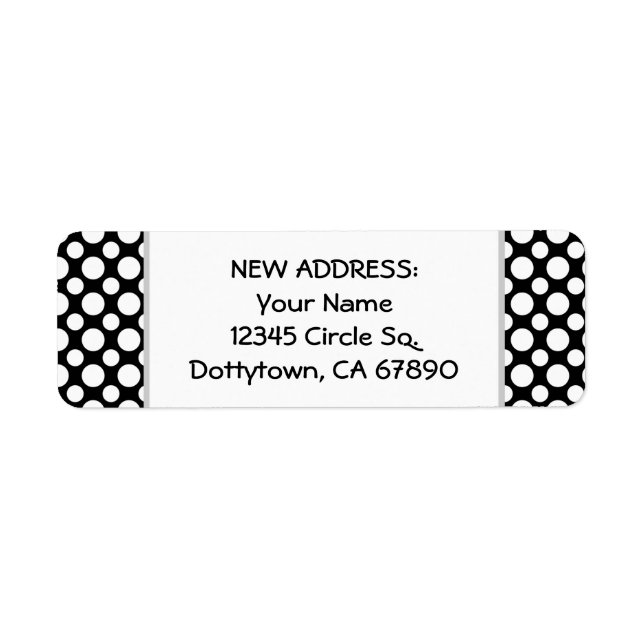White Polka Dots Custom New Address Label (Front)