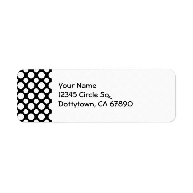 White Polka Dots Custom Return Address Label (Front)