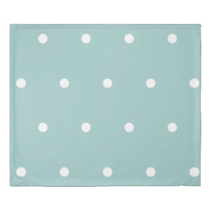 White Polka Dots Eggshell Blue  Duvet Cover