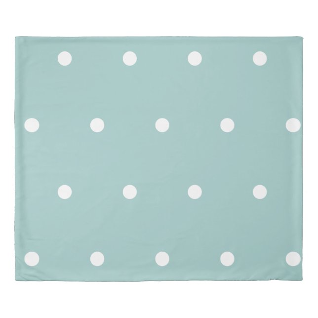 White Polka Dots Eggshell Blue  Duvet Cover (Front)